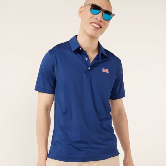 chubbies Other - NWT Chubbies The Out of the Blue Performance Polo 2.0 Navy US Flag Size Medium M